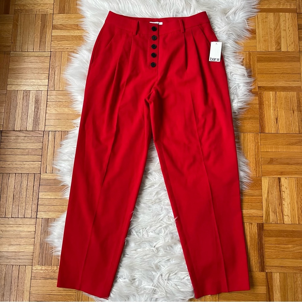 BAR 111 red pleated trousers red size 4